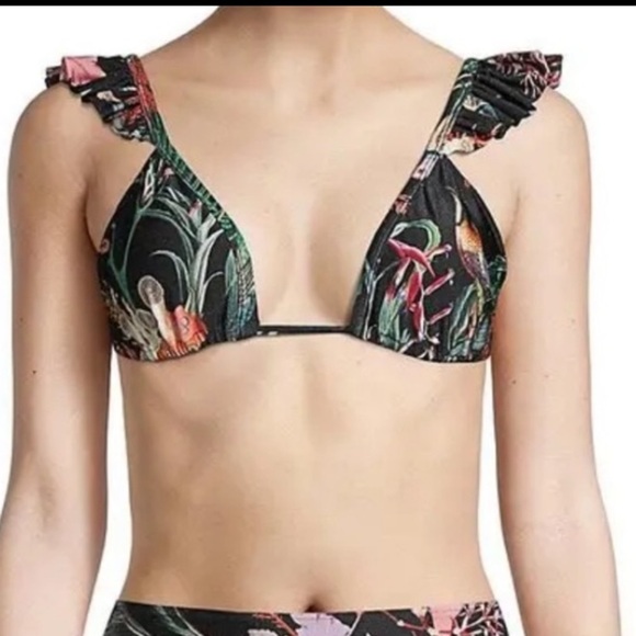 NWT putbo oasis ruffle cup sleeve bikini top sz XS - Picture 3 of 5